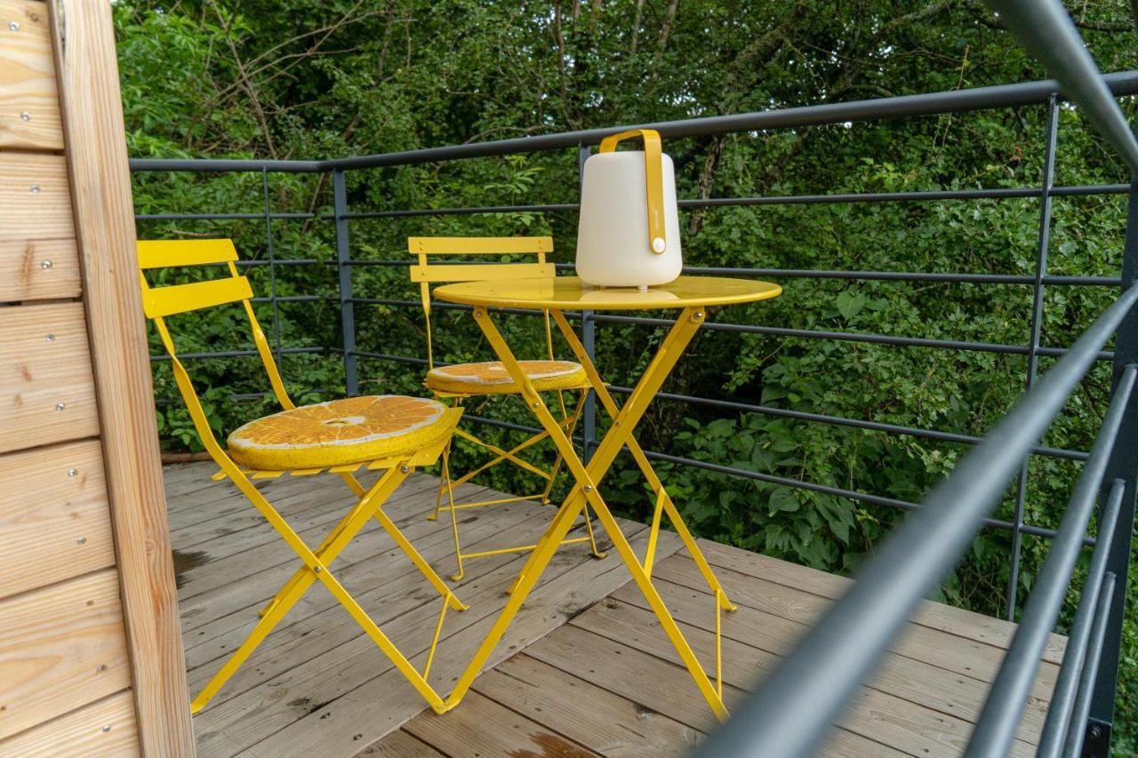 Le Moonloft insolite Tiny-House dans les arbres&1 séance de sauna pour 2 avec vue panoramique Osenbach Exterior foto