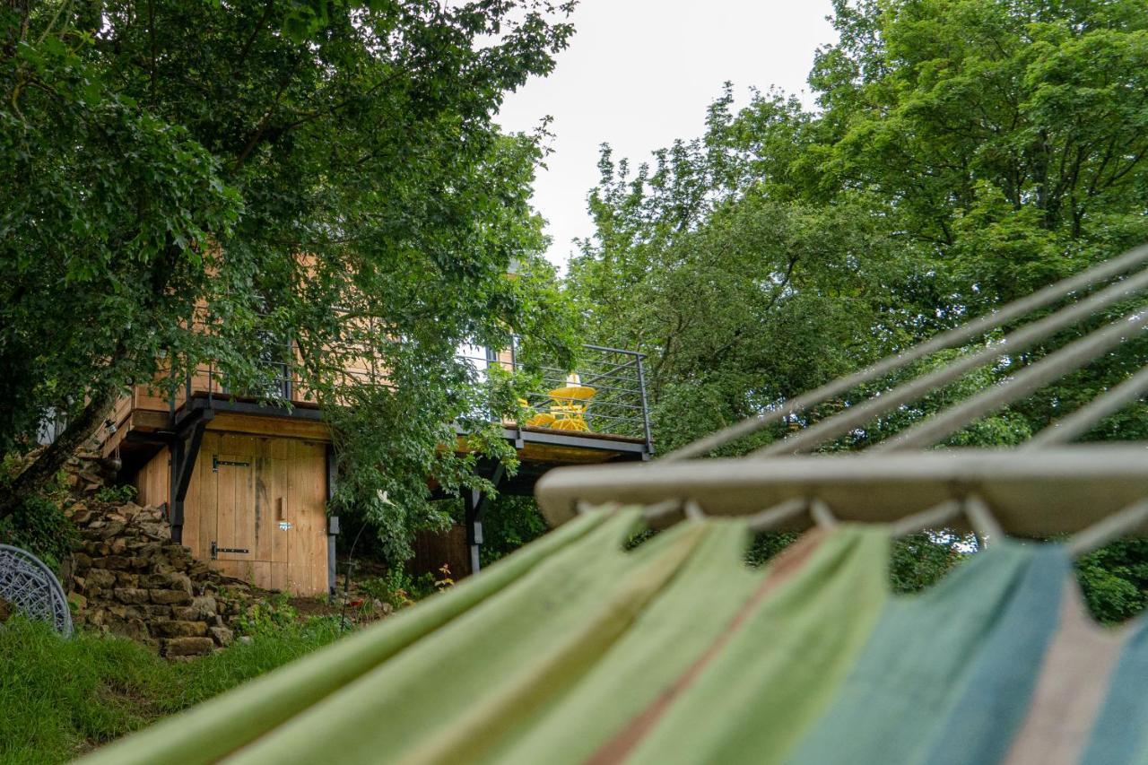 Le Moonloft insolite Tiny-House dans les arbres&1 séance de sauna pour 2 avec vue panoramique Osenbach Exterior foto