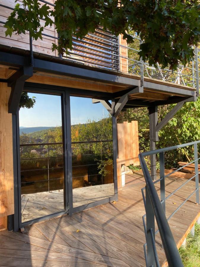 Le Moonloft insolite Tiny-House dans les arbres&1 séance de sauna pour 2 avec vue panoramique Osenbach Exterior foto